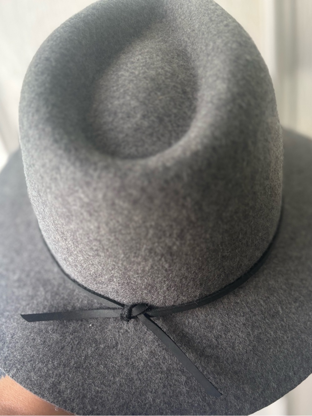 Brixton Charcoal Felt Fedora with Black Trim